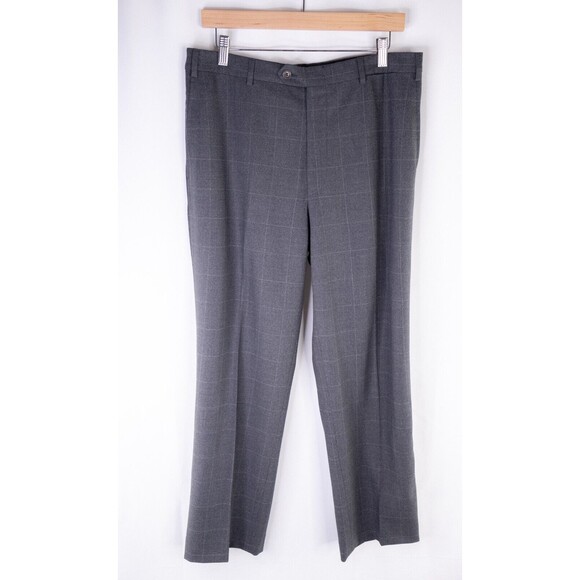 Pull Pal Zileri Mens 2 Piece Suit Wool Gray Check Jacket Size 42R Pants 34X28 - Picture 14 of 16